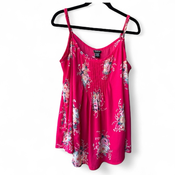 Torrid Pin-tuck Adjustable Strap Floral Tank Top - Picture 1 of 8